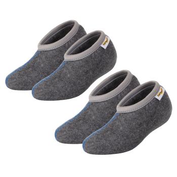 Preview: 1 Paar TippTexx 24 Stiefelsocken, Grau mit Wolle, für Damen, Herren & Kinder